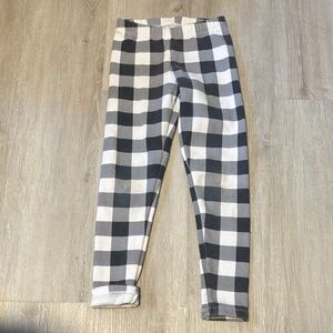 Kids Black and White Checkered Leggings